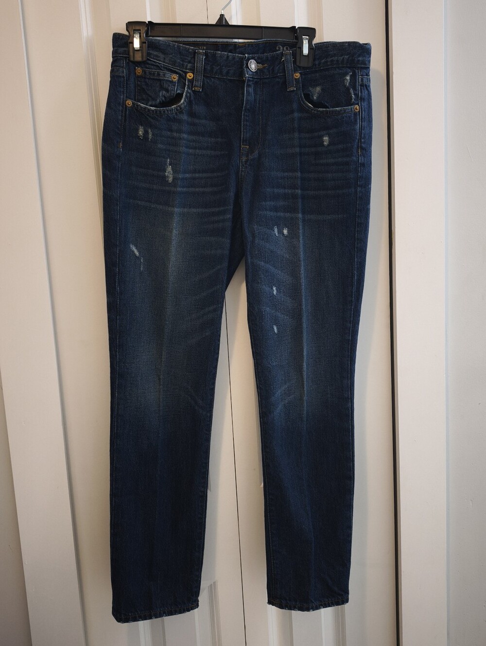 J.Crew Broken-In Boyfriend Jeans 28 Distressed Dark Wash 100% Cotton Denim